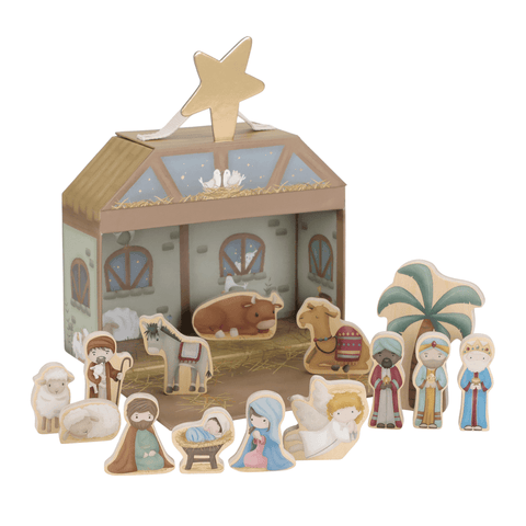 Little Dutch Nativity Scene & Wooden Figures