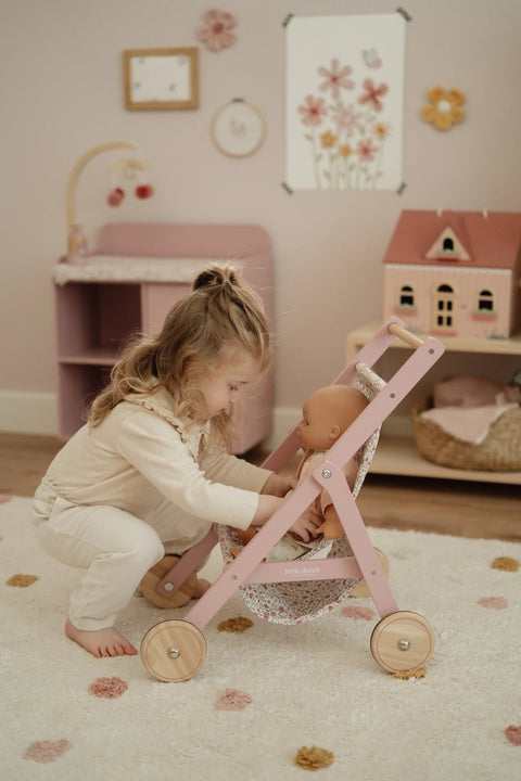 Little Dutch - Wooden Doll Stroller