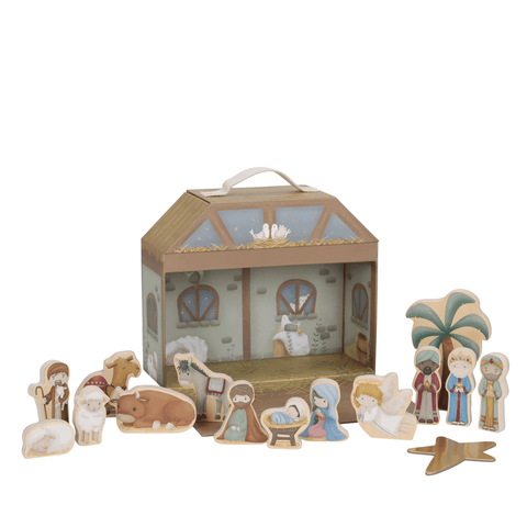 Little Dutch Nativity Scene & Wooden Figures