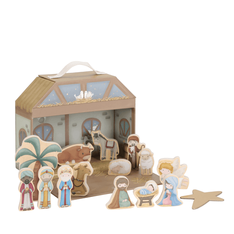 Little Dutch Nativity Scene & Wooden Figures