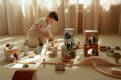 Little Dutch - Stacking Blocks With 6 Cars FSC