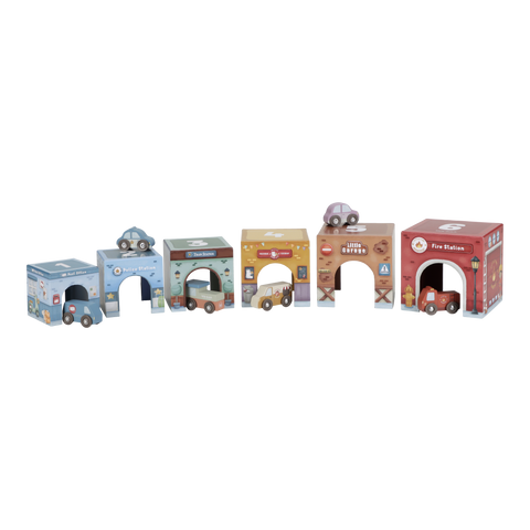 Little Dutch - Stacking Blocks With 6 Cars FSC