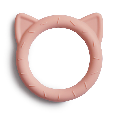 Mushie Teether Cat - Blush