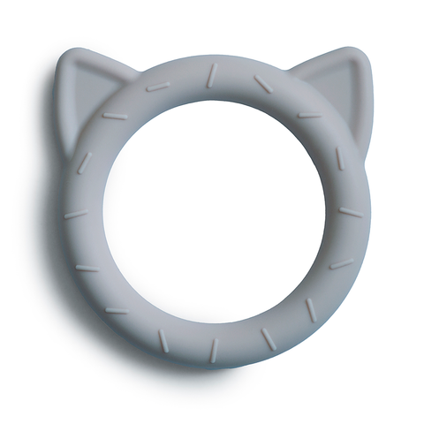 Mushie Teether Cat - Stone